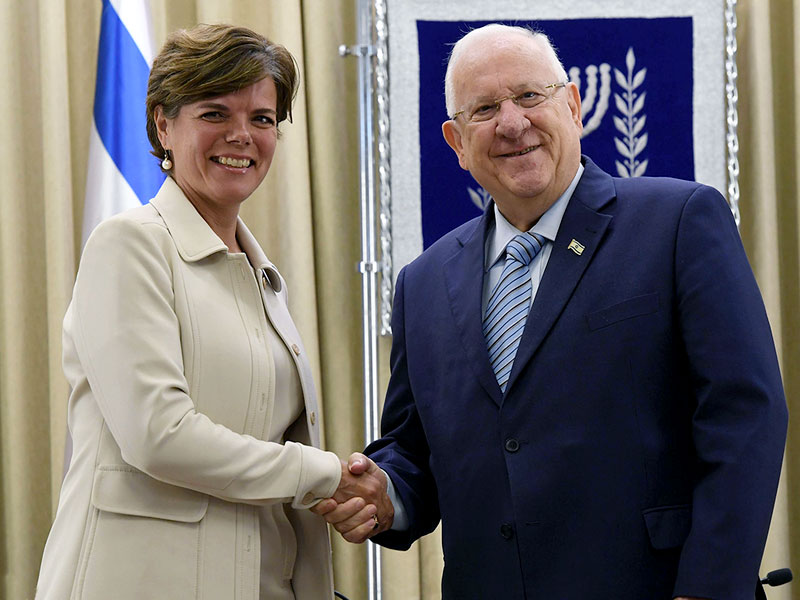 President Rivlin with the new Ambassador of Denmark, H.E. Mrs. Charlotte Slente