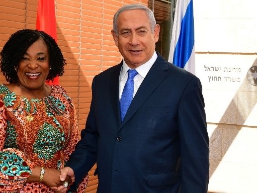 PM Netanyahu with Ghana FM Shirley Ayorkor Botchwey