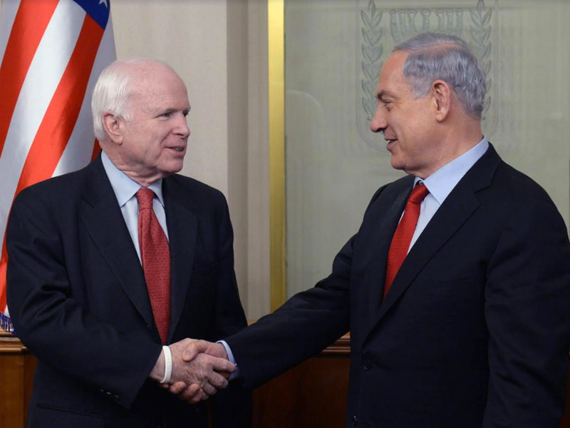 PM Netanyahu with US Sen. John McCain in Jerusalem (2015)