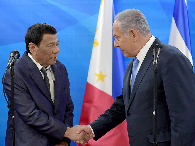 PM Netanyahu with Philippines President Rodrigo Duterte in Jerusalem