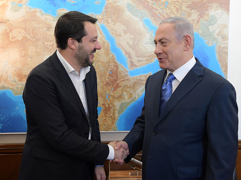 PM Netanyahu with Italian Interior Minister Matteo Salvini