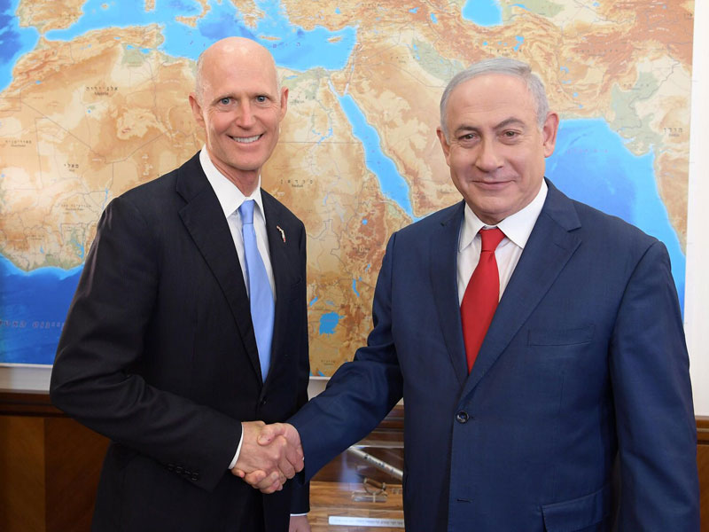 PM Netanyahu with Florida Gov. Rick Scott