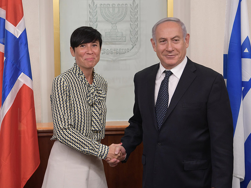 PM Netanyahu with Norwegian FM Ine Eriksen Soreide