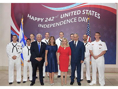 PM Netanyahu and his wife Sara with Ambassador Friedman and his wife Tammy at the event.