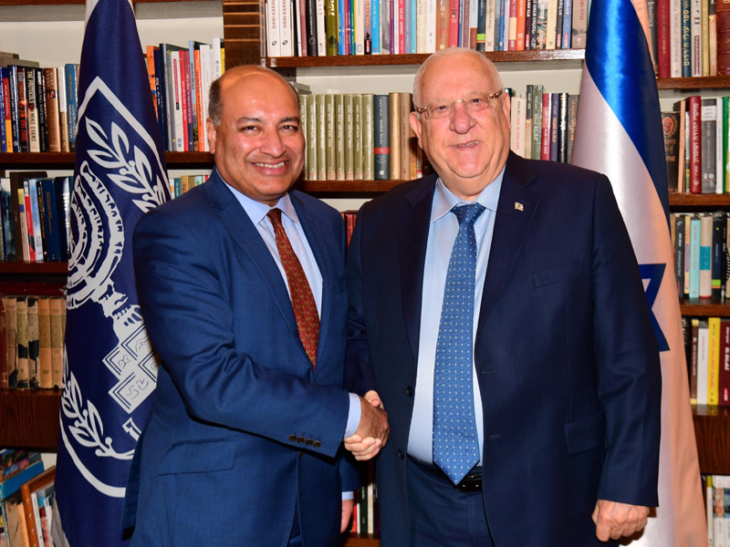 President Rivlin with the President of the European Bank for Reconstruction and Development, Sir Suma Chakrabarti