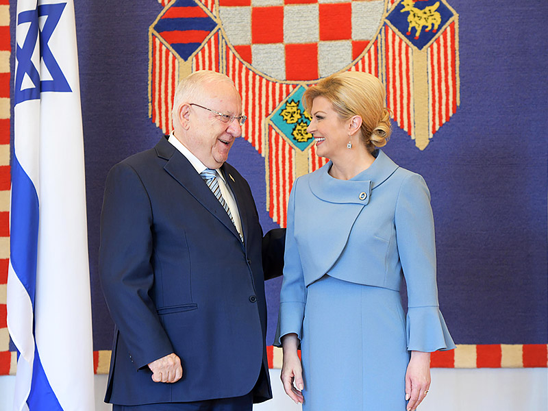 President Reuven Rivlin with the President of Croatia, Kolinda Garber-Kitzrovic.