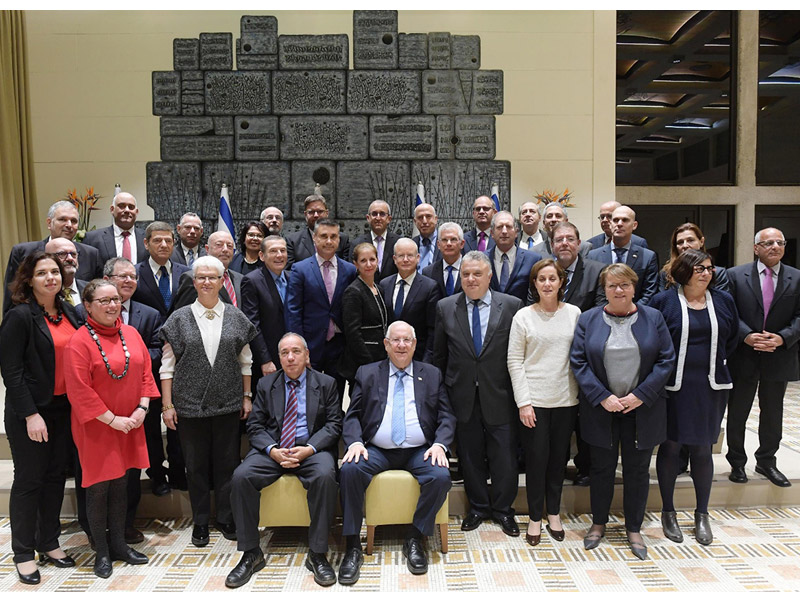 President Rivlin with Israeli ambassadors to Europe, North America, the Middle East and international organizations