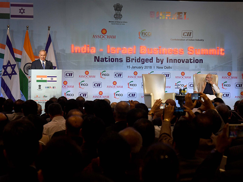 PM Netanyahu addressing the India-Israel Business Summit