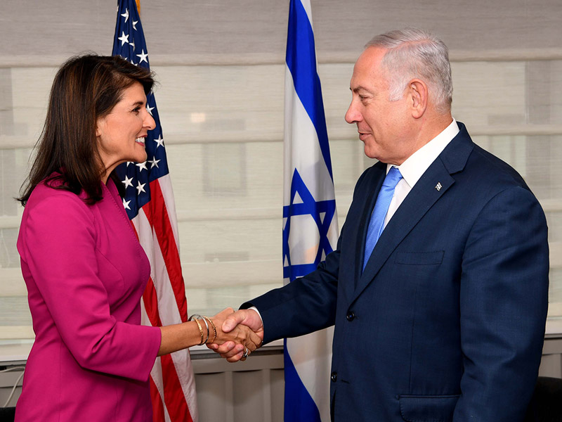 PM Netanyahu with US Ambassador to the UN Nikki Haley