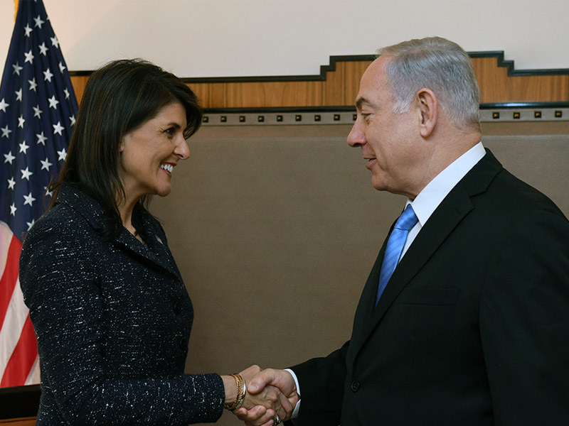 PM Netanyahu with US Ambassador to the UN Nikki Haley in New York