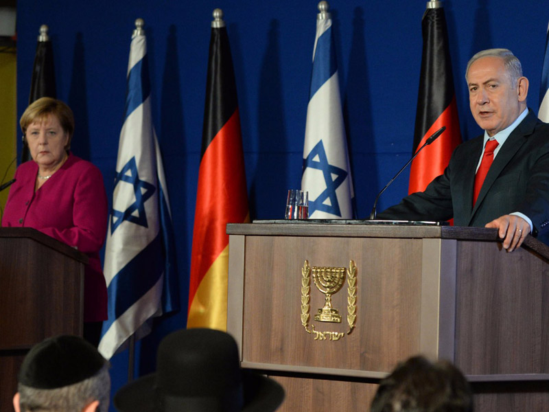 PM Netanyahu and Chancellor Merkel at the press conference