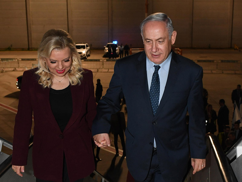 PM Netanyahu and his wife Sarah departing for the United States.