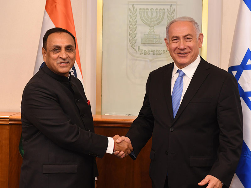 PM Netanyahu with the Chief Minister of the Indian State of Gujarat, Vijay Rupani