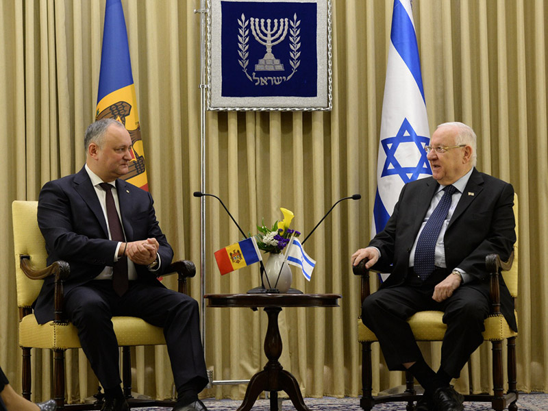 President Rivlin with President Igor Dodon in Jerusalem