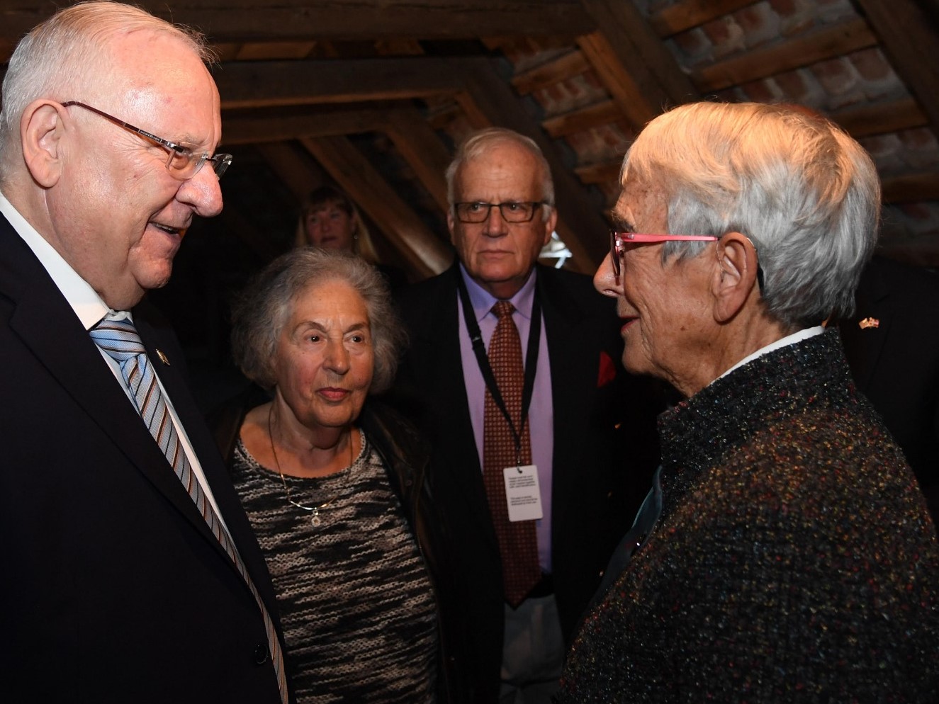 President Rivlin with holocaust survivor Tove Udsholt in Gilleleje, Denmark