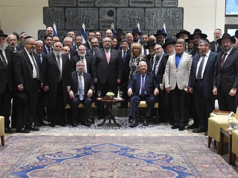 President Rivlin with the Conference of European Rabbis