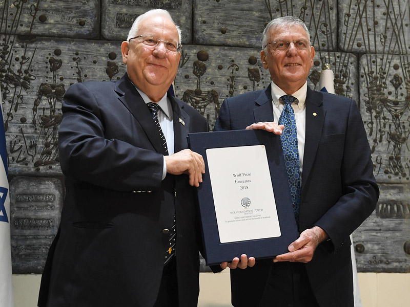 President Rivlin and Professor Shechtman at the Wolf Prize award ceremony