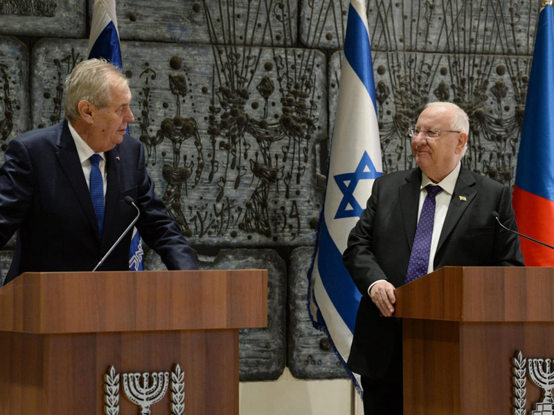 President Rivlin with the President of the Czech Republic Milos Zeman