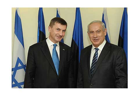 PM Netanyahu with Estonian PM Ansip in Jerusalem