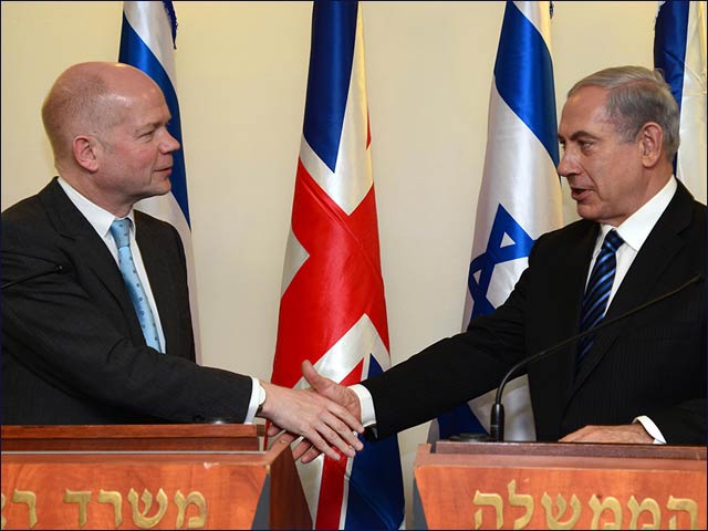 PM Netanyahu with UK Foreign Secretary Hague in Jerusalem