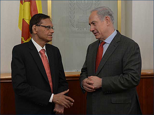 PM Netanyahu meets with Sri Lanka External Affairs Min. Prof. G.L. Peiris