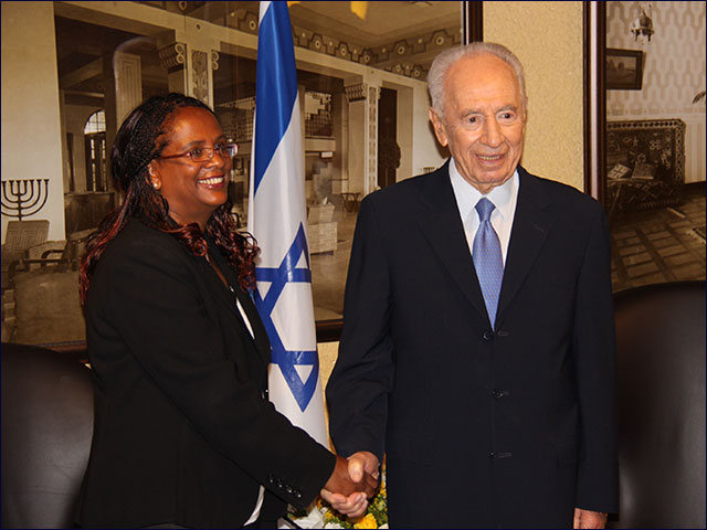 President Peres with Ambassador Zevadia Belaynesh