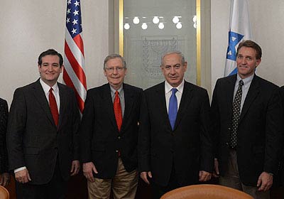 PM Netanyahu with members of the Senate delegation (Photo: GPO)