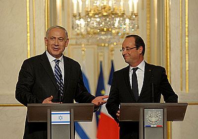 PM Netanyahu at joint press conference with French President Hollande