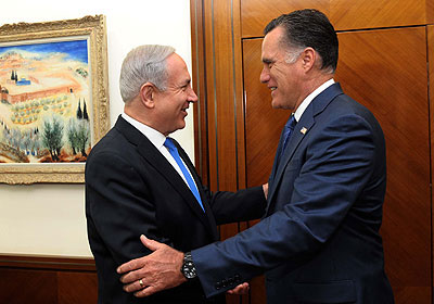 PM Netanyahu meets with Republican presidential candidate Mitt Romney