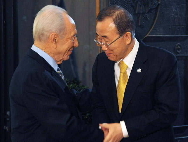 President Peres meets with UNSG Ban Ki-moon