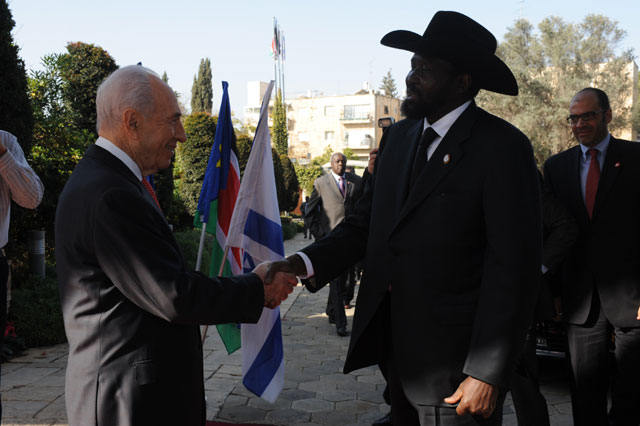 South Sudan Pres Kiir in Israel