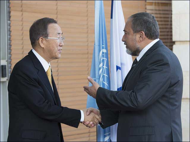 FM Liberman with UN Sec-Gen. Ban Ki-moon