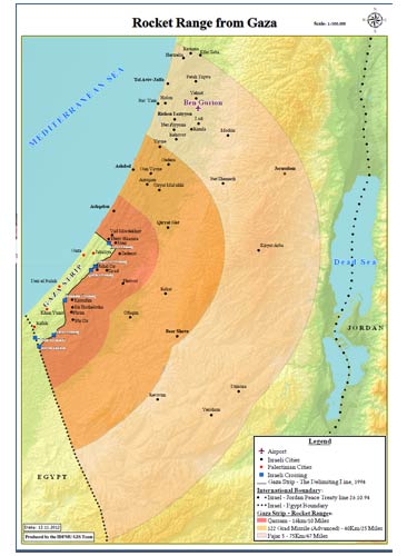 Rocket range from Gaza