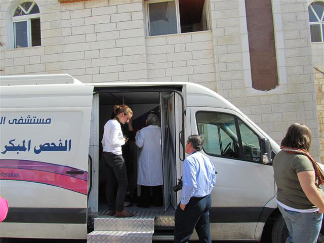 Mobile clinics stationed in Palestinian communities in the West Bank