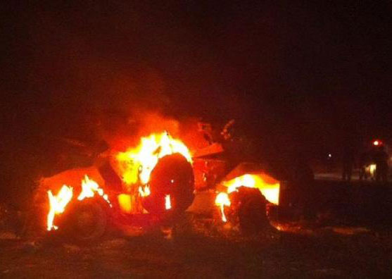 Armored vehicle exploded near Kerem Shalom