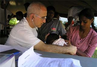 Tsunami - January 2005: Sri Lankan child receives medical treatment