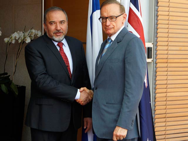 FM Liberman with Australian FM Carr