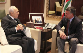 President Peres meets with Jordanian King Abdullah II