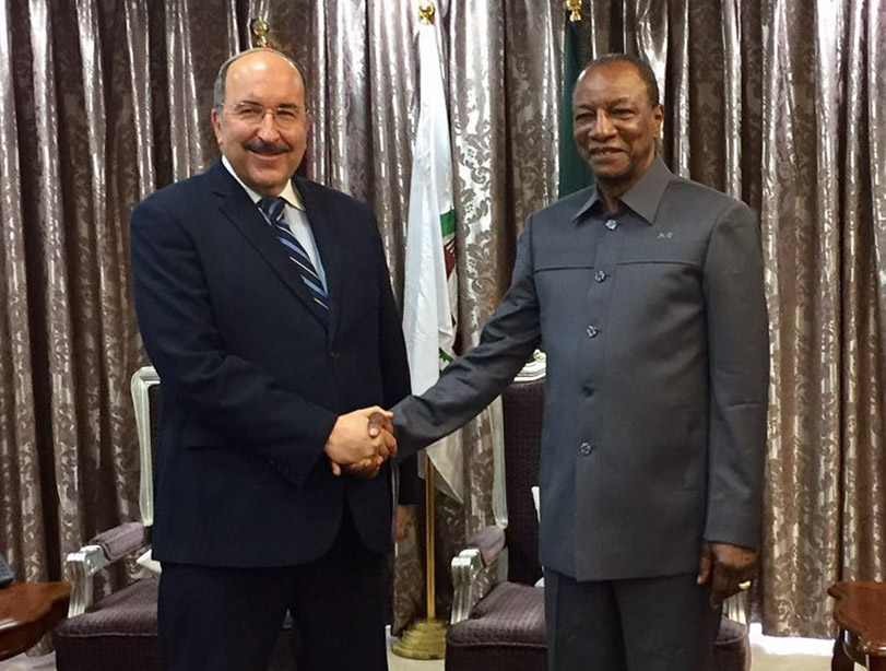 MFA Dir-Gen Gold with President of the Republic of Guinea, Prof. Alpha Conde.