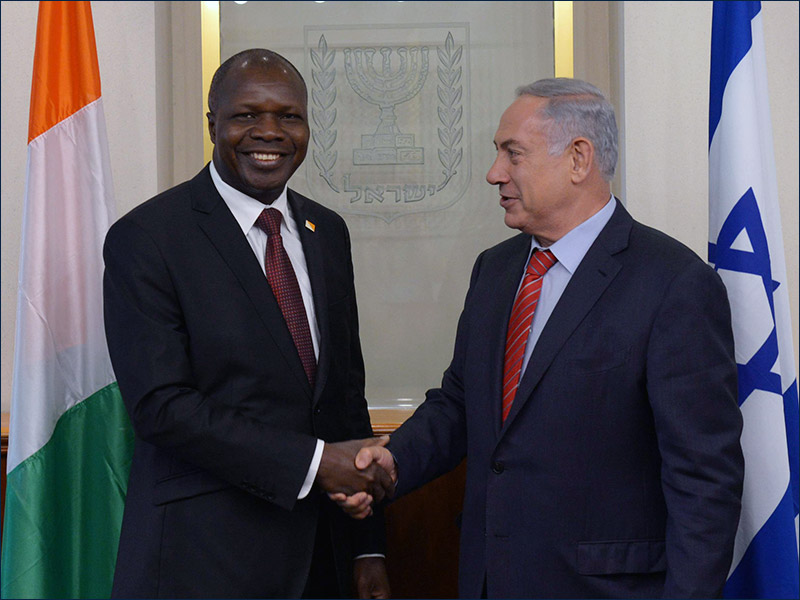 PM Netanyahu with Ivory Coast FM Dr. Abdallah Albert Toikeusse Mabri