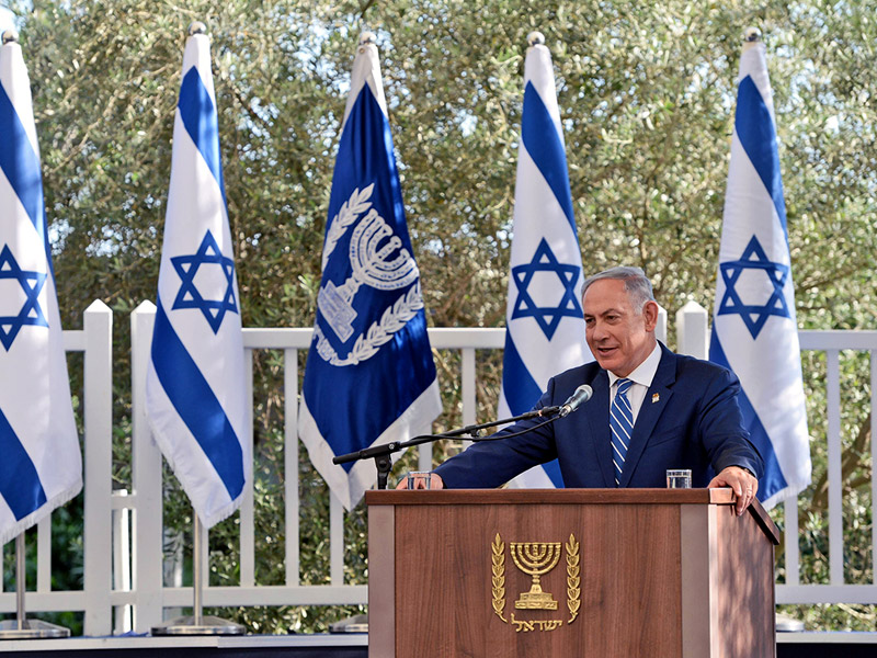 PM Netanyahu addressing members of the Diplomatic Corps at the President’s Residence in Jerusalem