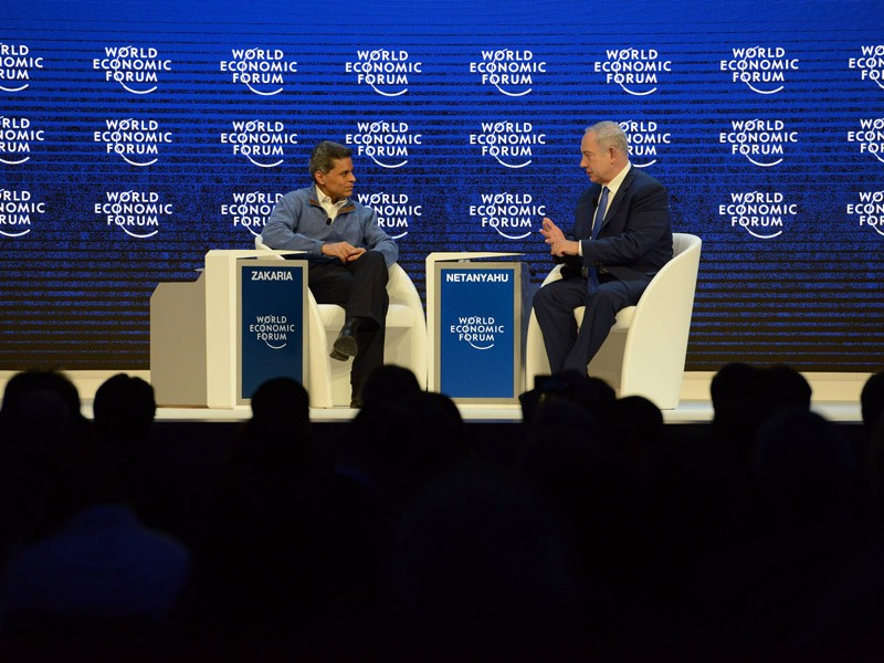 PM Netanyahu with Fareed Zakaria at the World Economic Forum