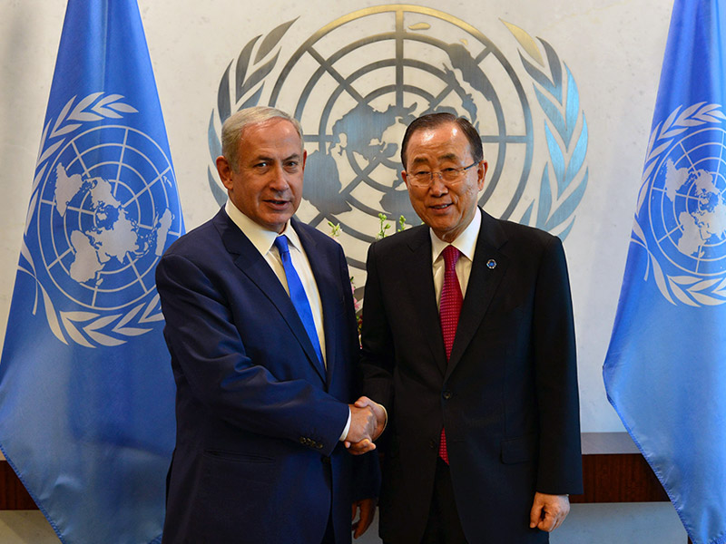 PM Netanyahu with UN Secretary General Ban Ki-moon in New York