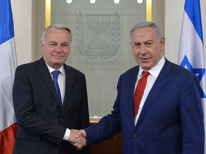 PM Netanyahu with French FM Jean-Marc Ayrault in Jerusalem