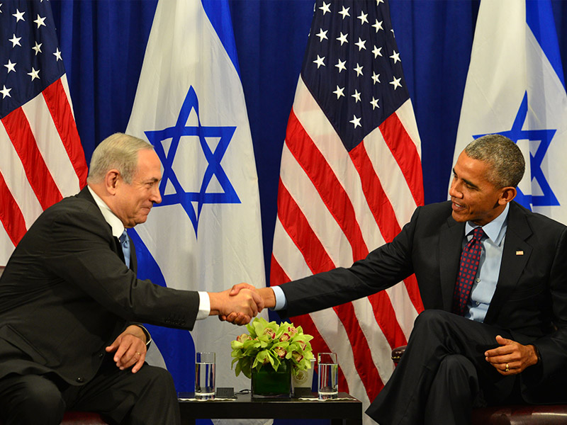 PM Netanyahu with US President Obama in New York