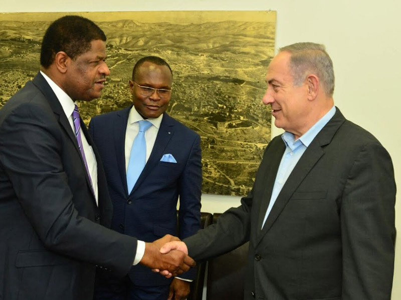 PM Netanyahu with ECOWAS President Marcel Alain de Souza in Jerusalem