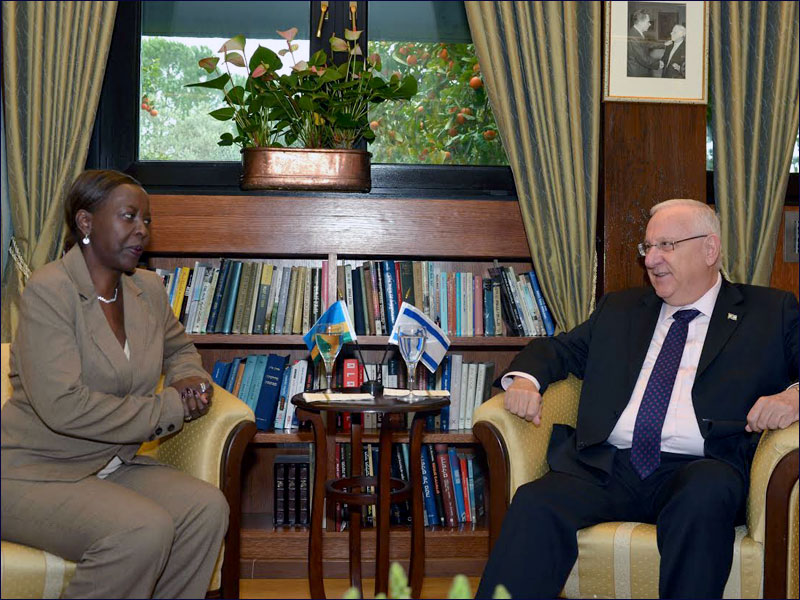 President Rivlin meets with the Rwandan Minister of Foreign Affairs and Cooperation Mushikiwabo