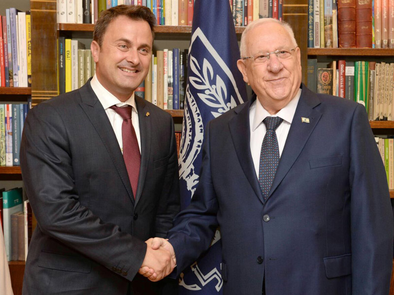 President Rivlin meets with Luxembourg Prime Minister Xavier Bettel