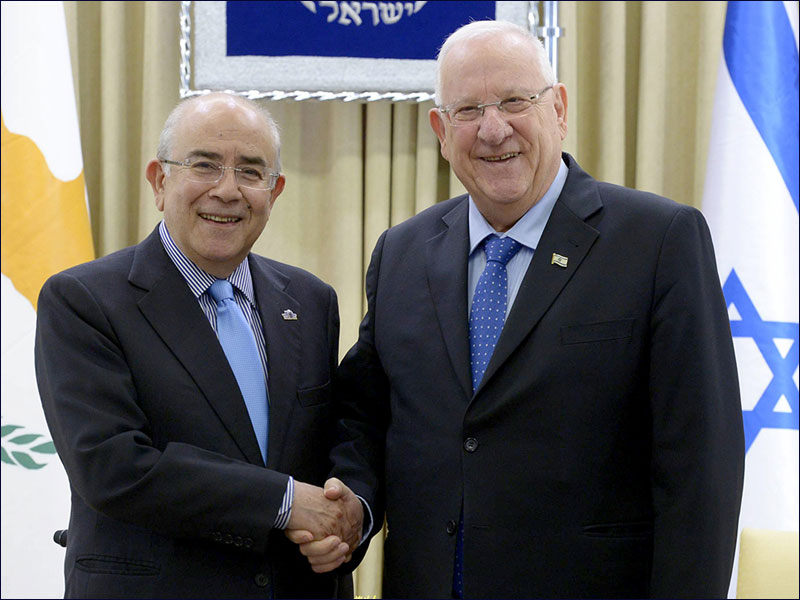 President Rivlin with President of the Cyprus House of Representatives, Mr. Yiannakis Omirou