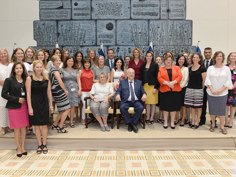 President & First Lady Rivlin with spouses and partners of diplomats serving in Israel